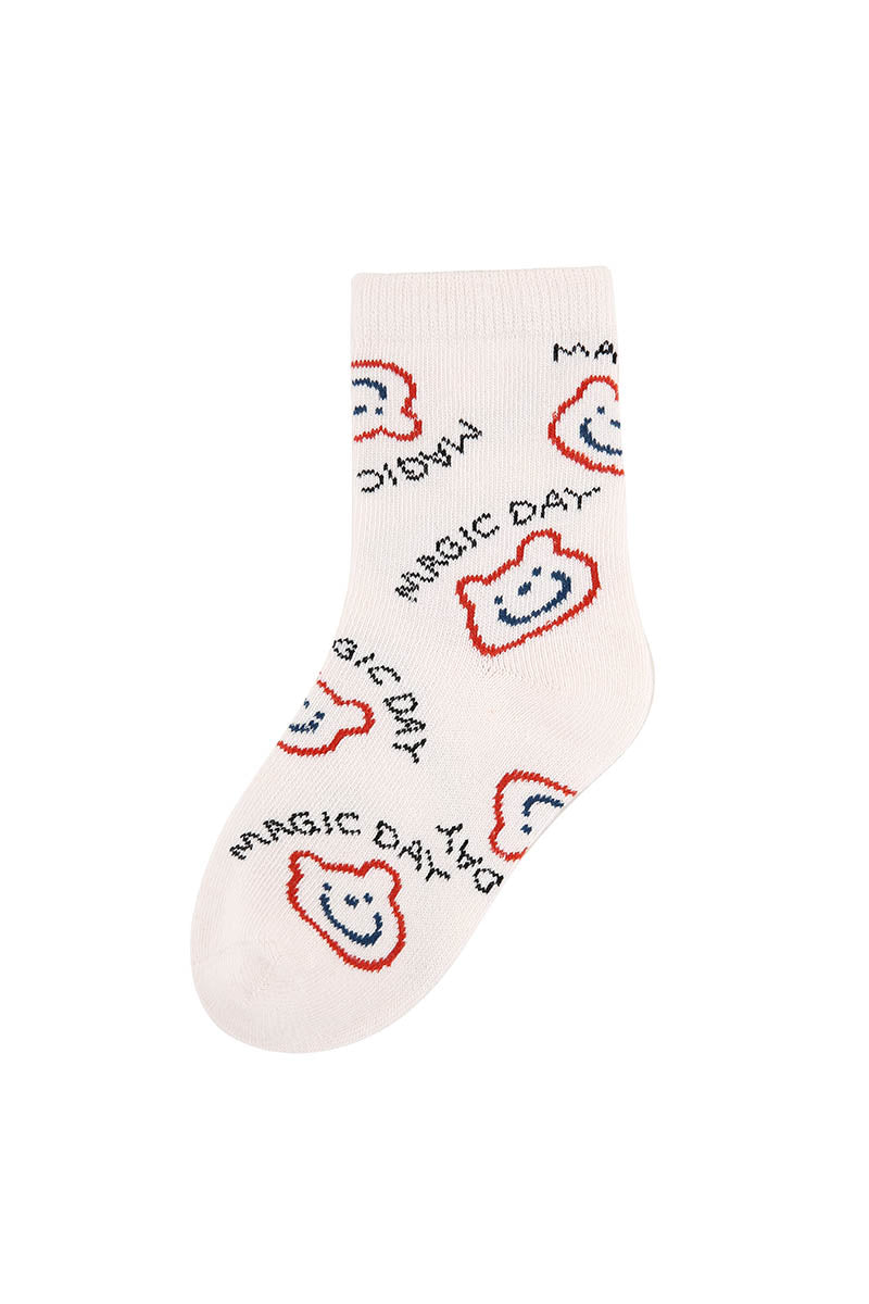 Colorful Bear Kids Crew Socks - Comfortable Cotton Blend Vibrant Animal Pattern Socks for Toddlers and Children