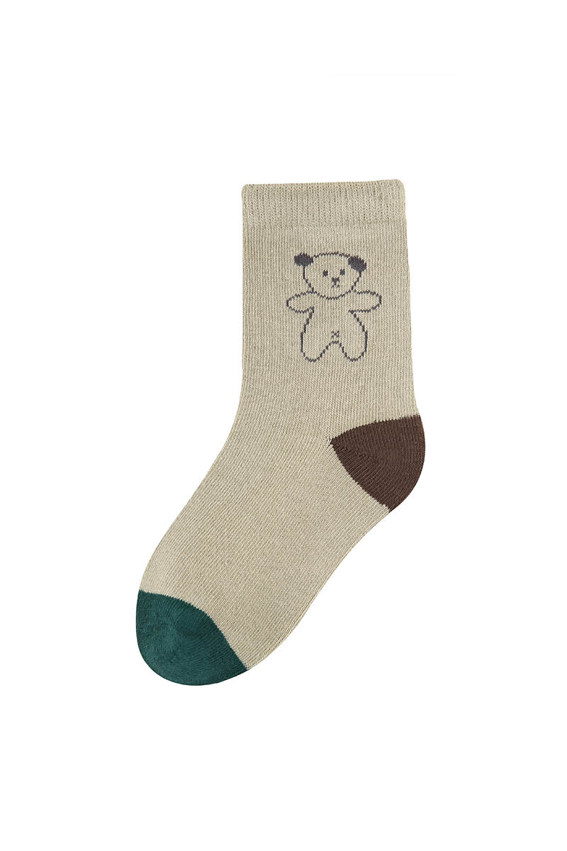 Coffee Bear Kids Crew Socks - Comfortable Cotton Blend Cute Animal Socks for Toddlers and Children