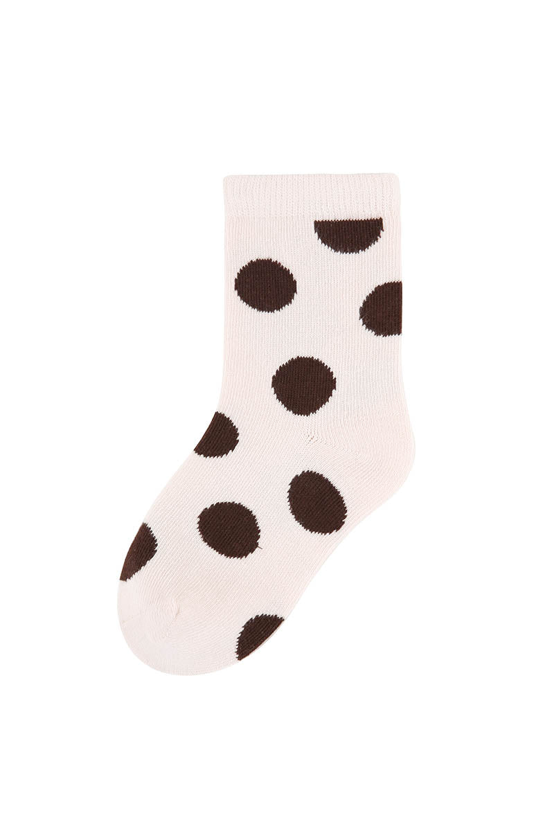 Polka Dot Bear Kids Crew Socks - Comfortable Cotton Blend Cute Animal Pattern Socks for Toddlers and Children